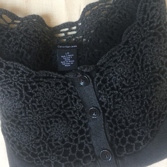 90's Vintage Calvin Klein Knit and Embroidery Crop - Picture 2 of 6